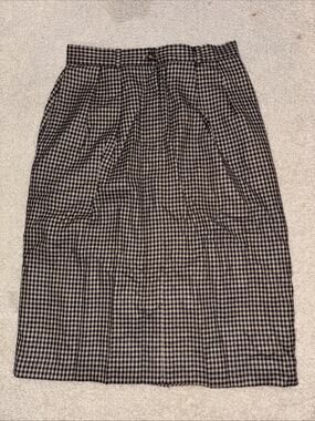 Vintage Jason Prescott Pencil Skirt Checkered Size 18 100% Wool